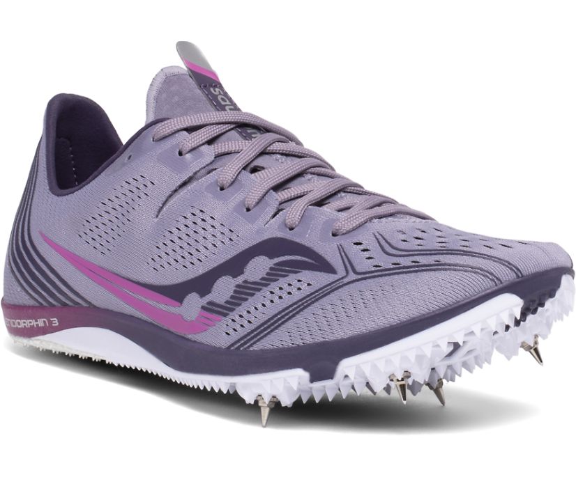 Women's Saucony Endorphin 3 Running Shoes Purple | Singapore 107EBCX